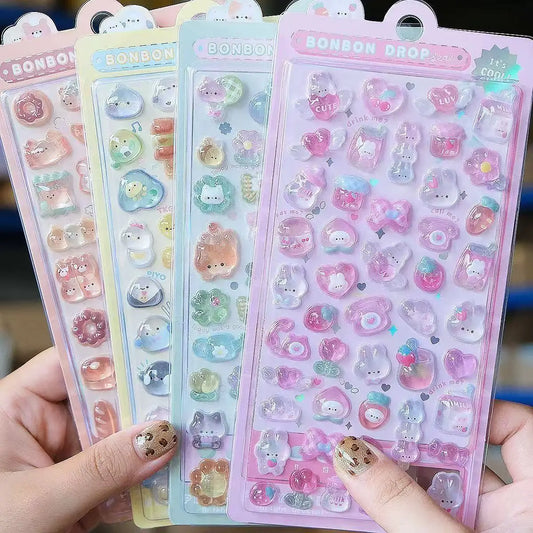 Kawaii 3D Jelly Resin Stickers